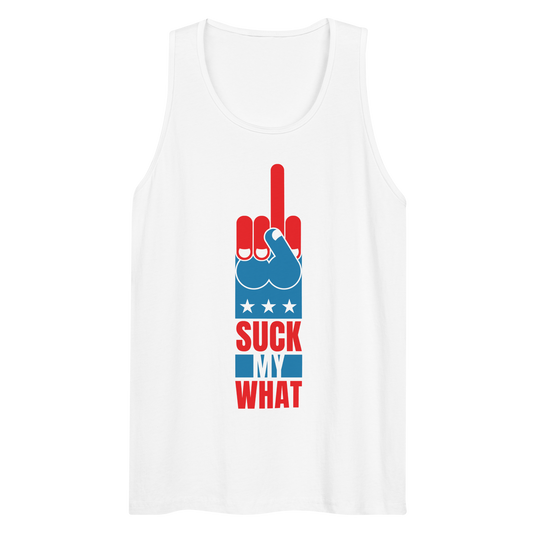 Patriot Missile Suck My What Premium White Tank Top - Independence Day, 4th of July, USA