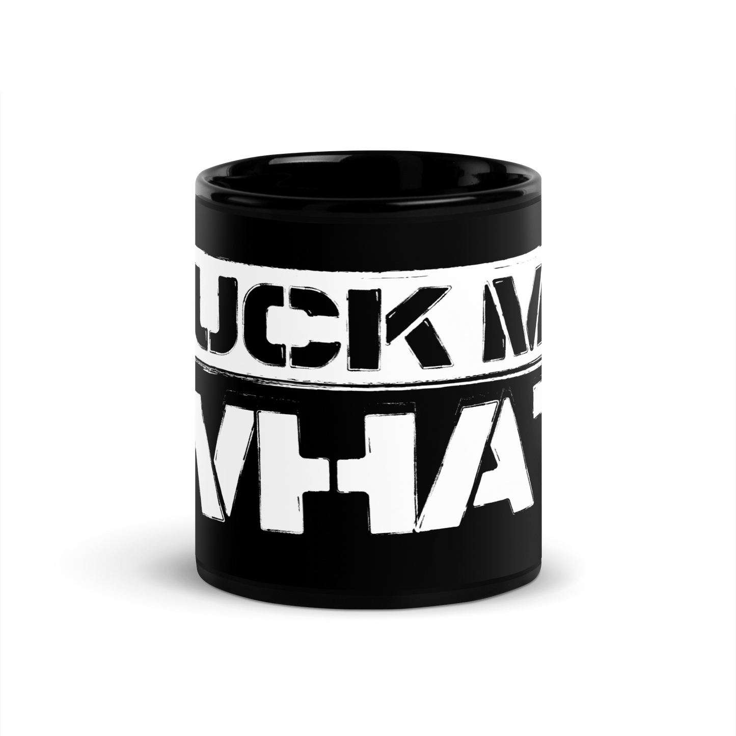 Suck My What? Stencil Black Glossy Mug