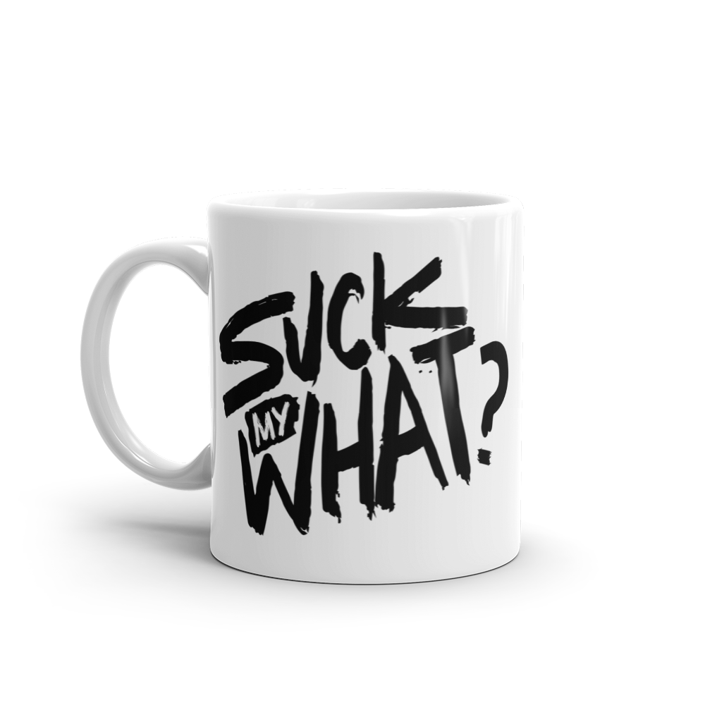 Suck My What? Swipe Right White Glossy Mug