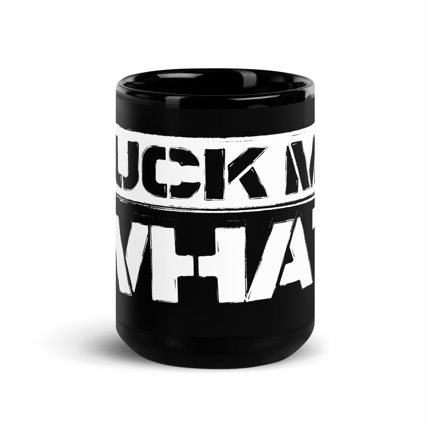 Suck My What? Stencil Black Glossy Mug