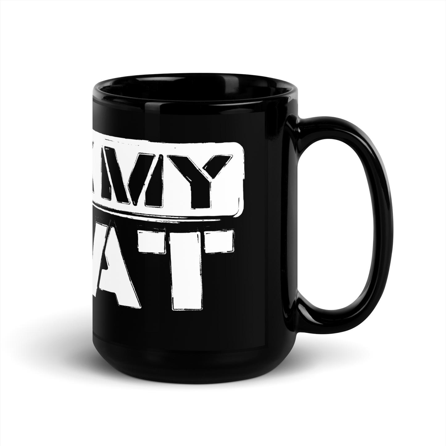 Suck My What? Stencil Black Glossy Mug