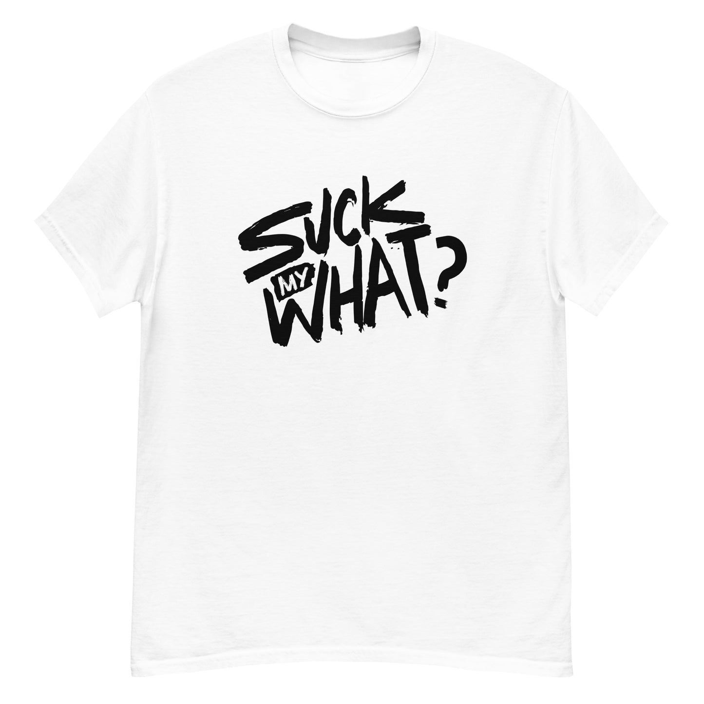 Suck My What? Swipe Right Men's Classic Tee (Blk Graphic)